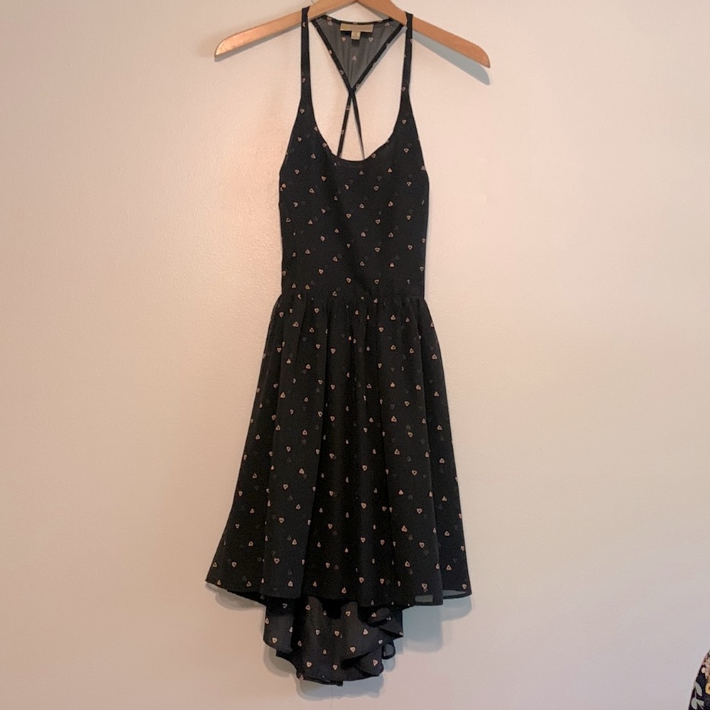 Princess Vera Wang backless and full skirt black with hearts mini dress